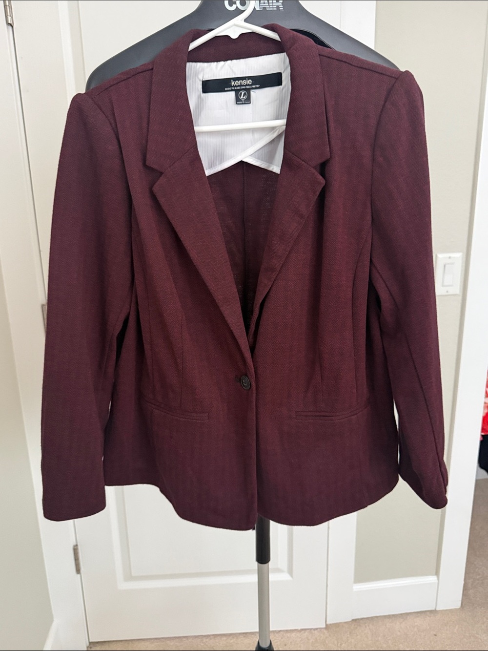 kensie Women's Wine Single-Button Blazer